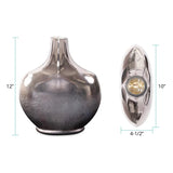 Advik Polished Silver Vase- Short