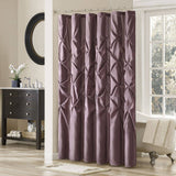 Pinch Plated Silky Shower Curtain, Plum Purple