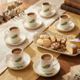 Peacock Feather Porcelain Espresso Cup & Saucer