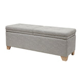 Upholstered Storage Bench Ottoman, Grey *