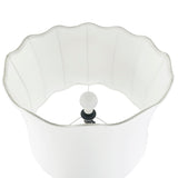 Textured Ceramic Floor Lamp with Scallop-Shaped Shade, Gold