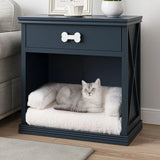 Wholesale LED Nightstand Multi-Functional with Drawer and Open Shelf