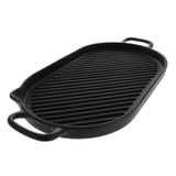 Chasseur French Oval Cast Iron Grill Pan 18-inch Black