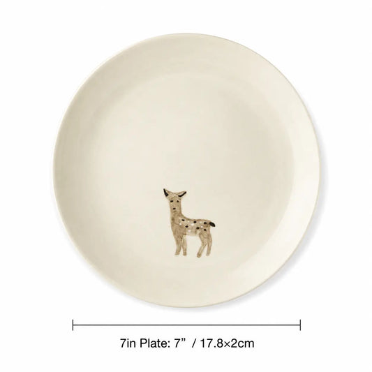 Cute Animal Ceramic Dessert Snack Plate 7 Inch