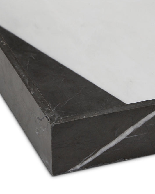 Sena Black & White Marble Tray