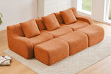 ROMA 115.3" 3-Seater Sofa with 3 Ottomans