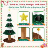 Christmas Tree Cat Tower For Cats, Multi-Level Cat Tree