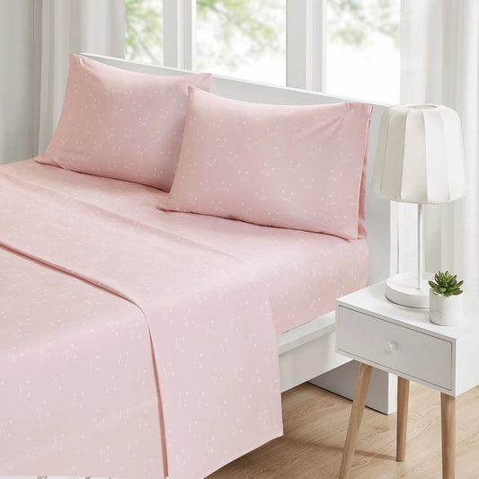 Pink Cats 4-Piece Sheet Set [Oeko-Tex Certified]