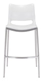 Ace Barstool (Set of 2) White & Silver