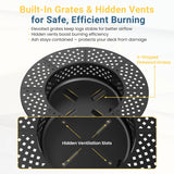 43'' Fire Pit with 2 Grills, Outdoor Wood Burning Fireplace