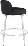 Ferro - Upholstered Counter Stool With Brushed Silver Base