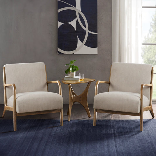 Modern Mid-Century Accent Arm Chair, Light Blue [Set of 2] *