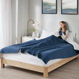 Heated Fleece & Sherpa Electric Bedding Blanket, Blue