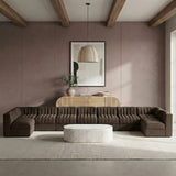 Rummi - Armless Velvet Performance Fabric Upholstered 9 Piece Modular Sectional