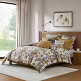Wholesale Geometric Jacquard Oversized Duvet Style Comforter Set, Gold