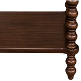 26"H Large Turned Wood Spindle Nightstand, Morocco Brown
