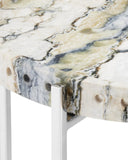 Freya Floral Jade Marble Accent Table