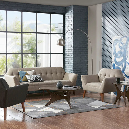Wholesale Modern Mid-Century Accent Arm Chair, Light Taupe