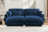 CLOUDIES 94" Loveseat with 2 Ottomans