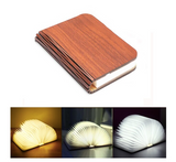 LED Wooden Book Night Light USB Rechargeable Lamp