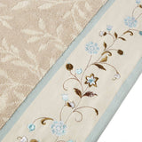6-Piece Embroidered Floral Bathroom Towel Set, Taupe/Blue