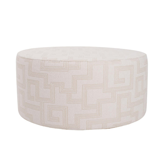 Indoor/Outdoor Universal Round Ottoman Syros Natural Cover Only