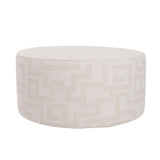 Indoor/Outdoor Universal Round Ottoman Syros Natural Cover Only