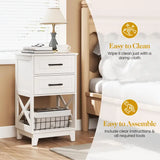 Wholesale Side Table with 2 Drawers and Open Shelf Below