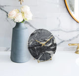 Piero Black Marble Clock