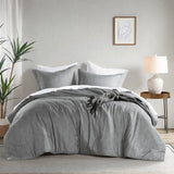 Chambray Denim Inspired Comforter Set, Grey