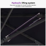 PURPLE LEAF Luxury Market Umbrella 1.9"/2.4"/3.1" Pole Commercial Hydraulic Semi-Automatic Umbrella