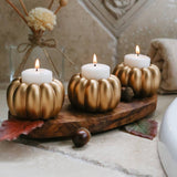 Gold Pumpkin Tealight Candlestick Holder Set of 6