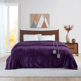 Heated Plush and Berber Electric Bedding Blanket, Purple