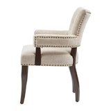 [Set of 2] Multi-Hued Armed Dining Chair, Cream *
