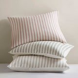 3 Piece Classic Stripe Down Pattern Duvet Set, Terracotta