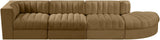 Rummi - Velvet Performance Fabric Upholstered 4 Piece Modular Sectional With Reverse Corner Chair