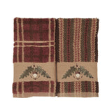 Acorn Embroidered 3PC Towel Set, Stripe