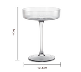 Ribbed Coupe Cocktail Glasses 8 oz | Set of 2 (Smoke Grey)
