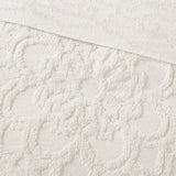 Tufted Cotton Chenille Medallion Coverlet Mini Set, Ivory