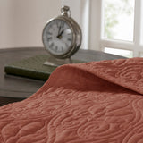 3 Piece Reversible Cottage Quilt Set, Clay Red