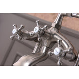 Suni 3-Handle Claw Foot Tub Faucet with Hand Shower