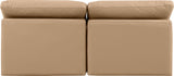 Indulge - Faux Leather 2 Piece Modular Armless Sofa - Tan