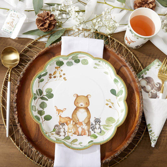 Woodland Baby 78 Piece Party Tableware Set