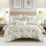 5 Piece 300TC Cotton Sateen Floral Print Duvet Set