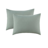 Waffle Weave Textured Duvet Cover Set, Sage Green