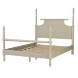 Rolling Pin Style Turned Post Bed Bedframe, Antique Cream*