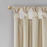 Twist Tab Silky Window Curtain with Blackout, Champagne