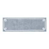High Pile Bordered Bathroom Rug, Blue