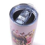 Pink Rocky Horse Floral Bouquet Tumbler 20 oz