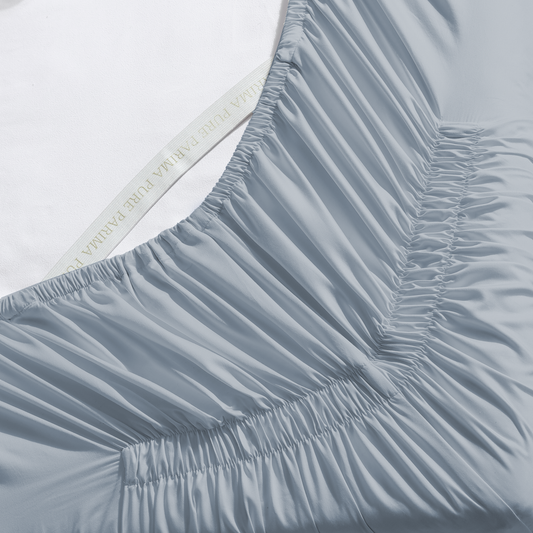 Purefect Fit Adjustable Sateen Fitted Sheet Icy Blue
